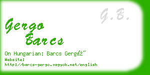 gergo barcs business card